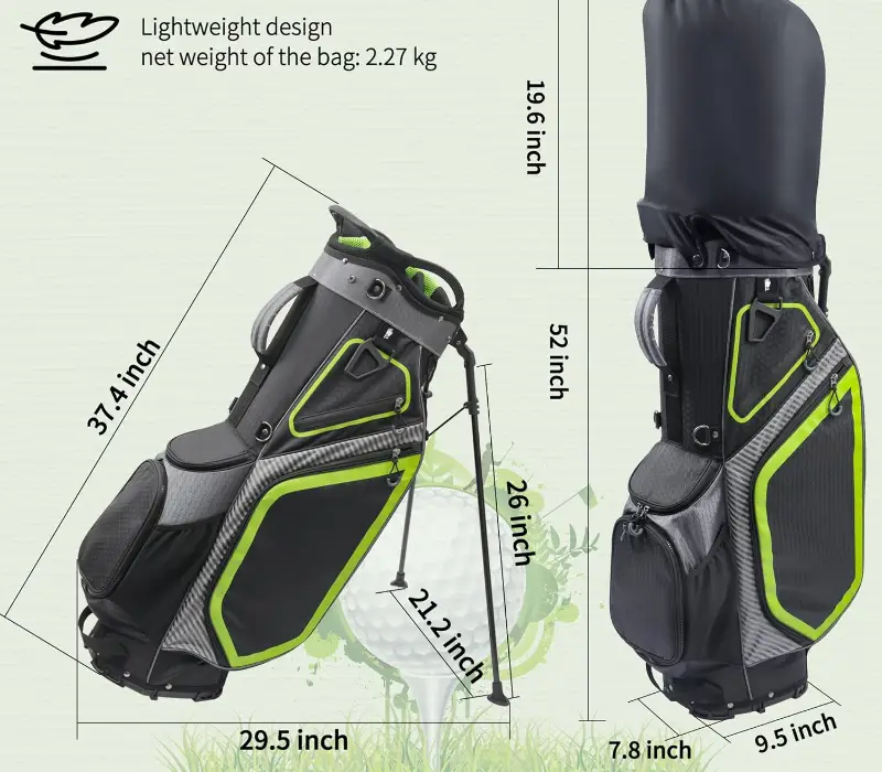 Langlebig, leicht und für individuelle Golftaschen konzipiert Langlebig, leicht und für individuelle Golftaschen konzipiert
