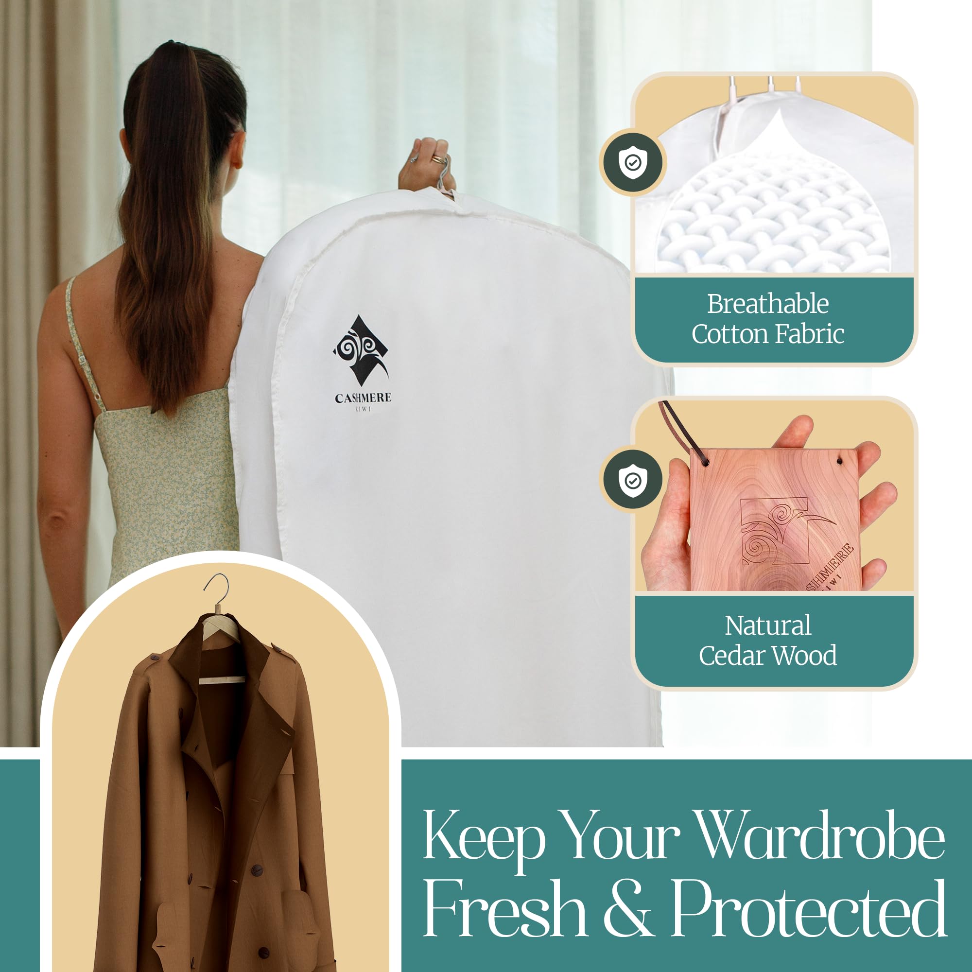 Kleidersäcke aus Baumwolle im Detail