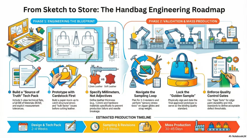 Roadmap di produzione dell'ingegneria delle borse