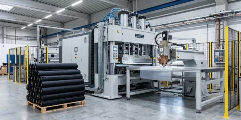 Large 10kW High Frequency plastic welding machine on a factory floor